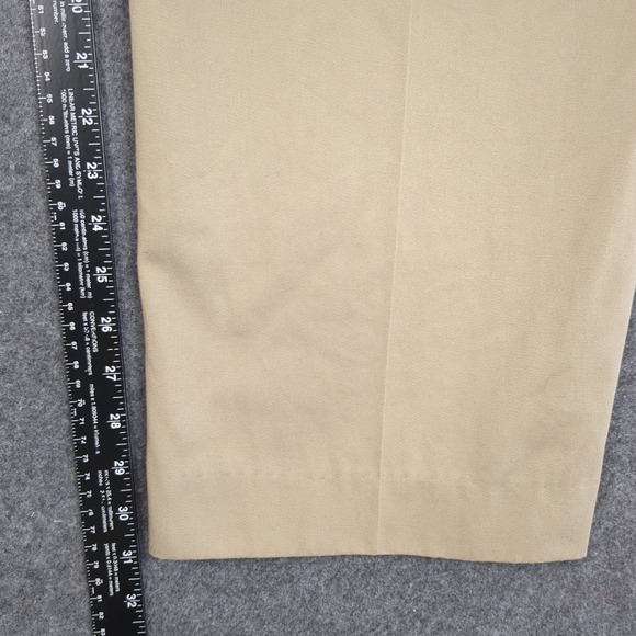 L.L. Bean Mens Khaki Double Pleated Chino Pants 100% Cotton Tan Size 37 - Picture 12 of 15